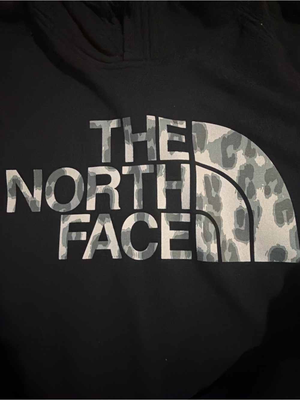 The North Face Men’s Black Crewneck with Gray Camo Logo